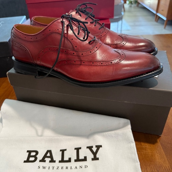 Bally Switzerland Goodyear 10.5 Red Calf Washed Gingo/58 - Picture 3 of 14